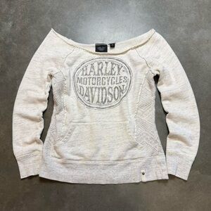 Women’s Harley Davidson Off The Shoulder Biker Sweater Sz small